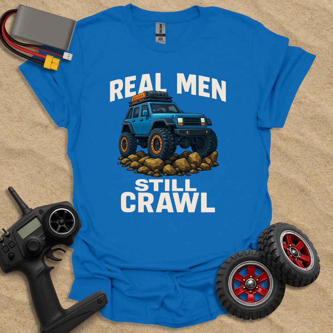 Printify T-Shirt Royal / S Real Men Still Crawl - Color T-Shirt