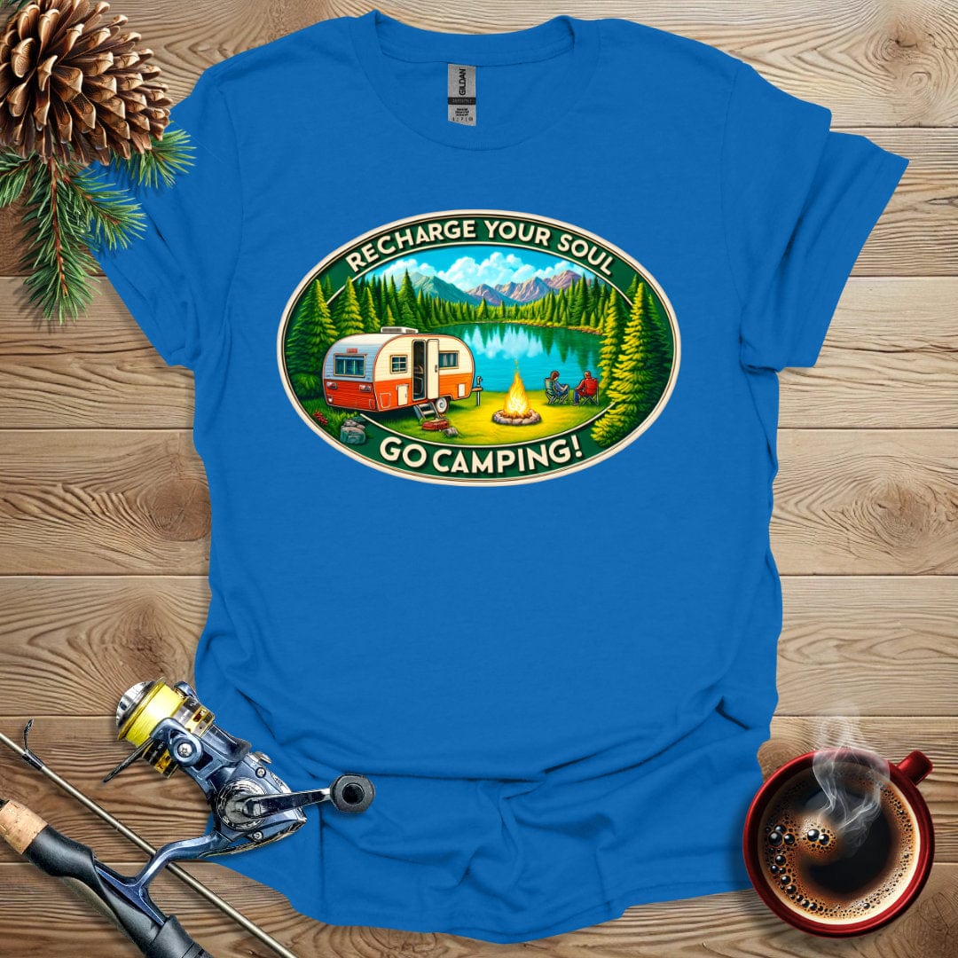Printify T-Shirt Royal / S Recharge Your Soul - Go Camping T-Shirt