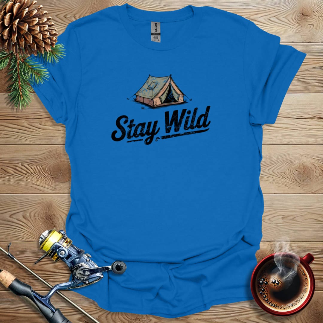 Printify T-Shirt Royal / S Stay Wild - Tent T-Shirt