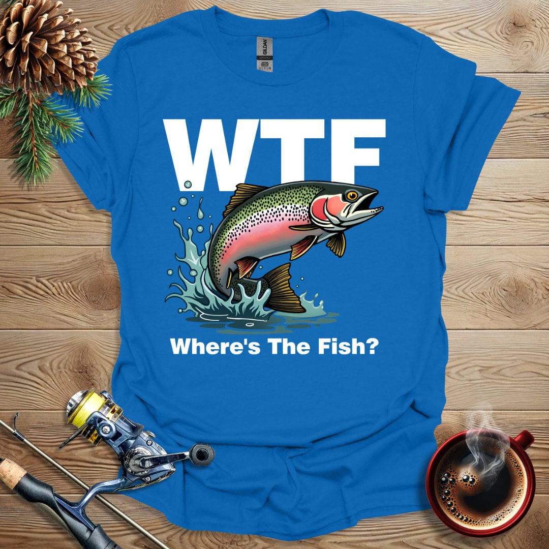 Printify T-Shirt Royal / S WTF - Where's The Fish? T-Shirt