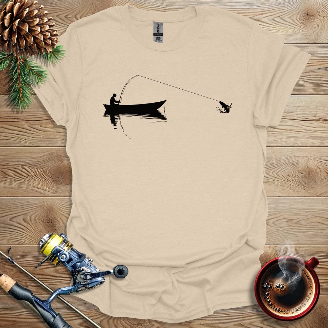 Printify T-Shirt Sand / S Fishing Boat Silhouette T-Shirt