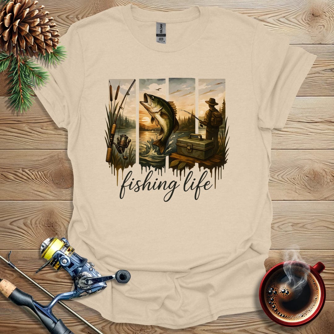 Printify T-Shirt Sand / S Fishing Life T-Shirt