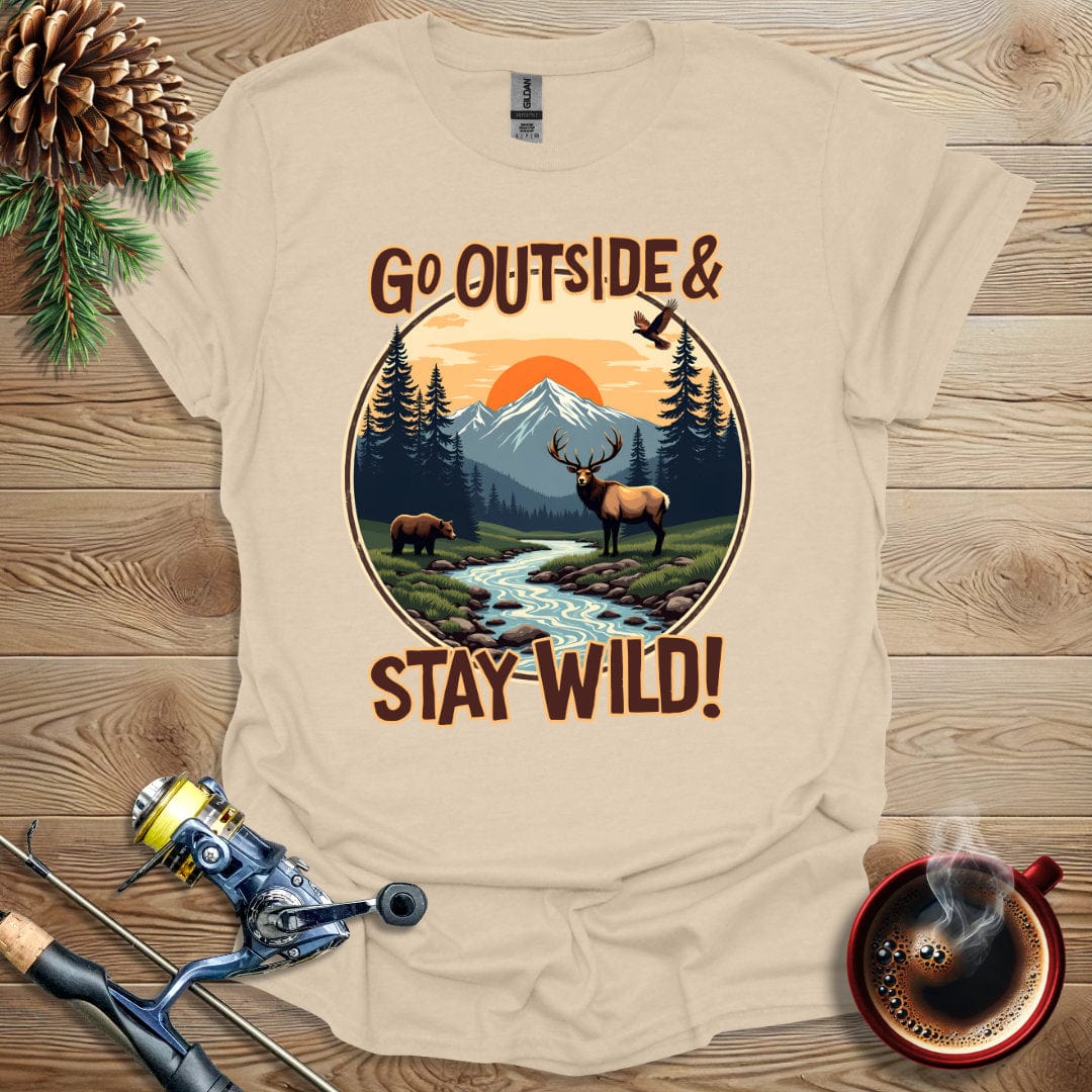 Printify T-Shirt Sand / S Go Outside & Stay Wild T-Shirt