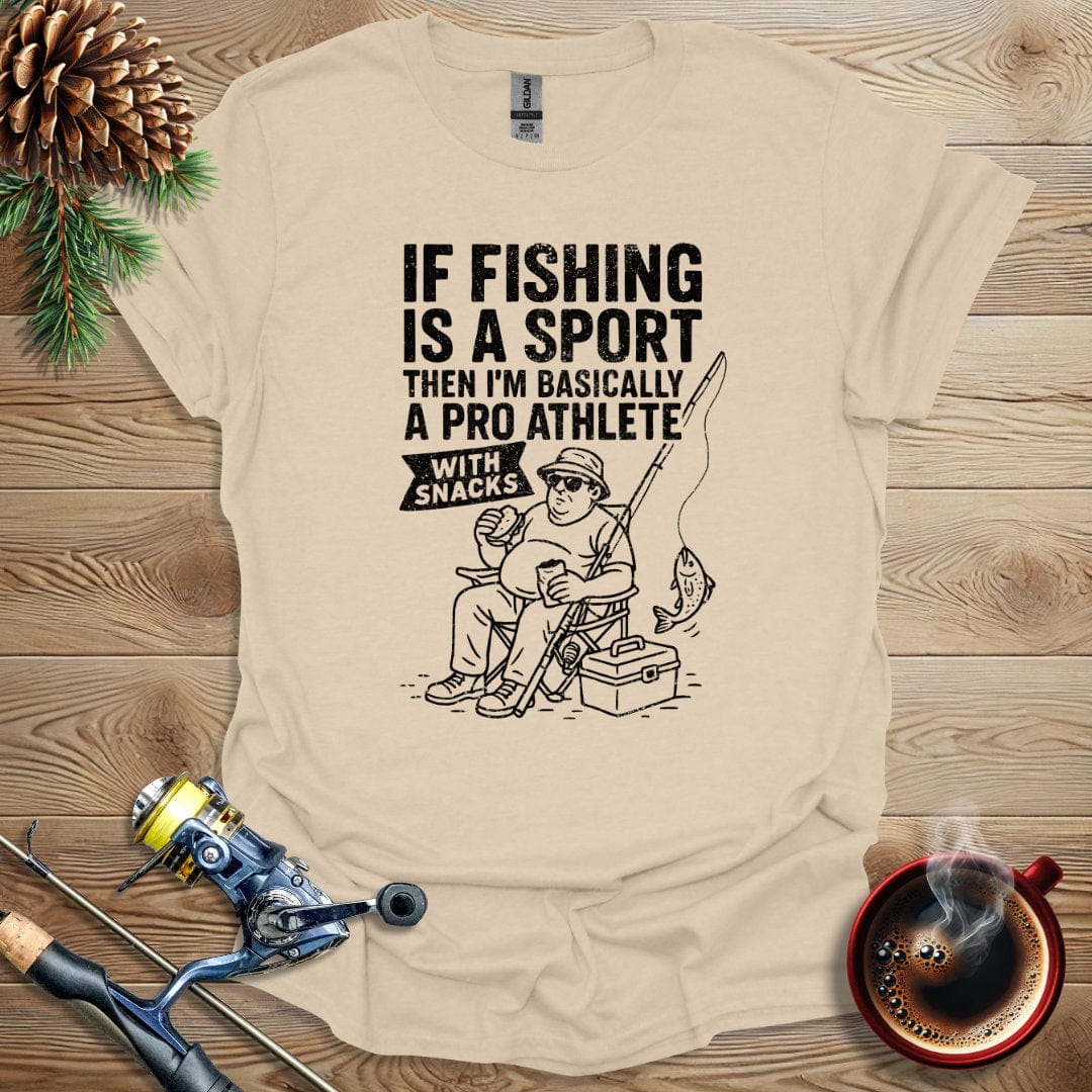 Printify T-Shirt Sand / S If Fishing Is A Sport T-Shirt
