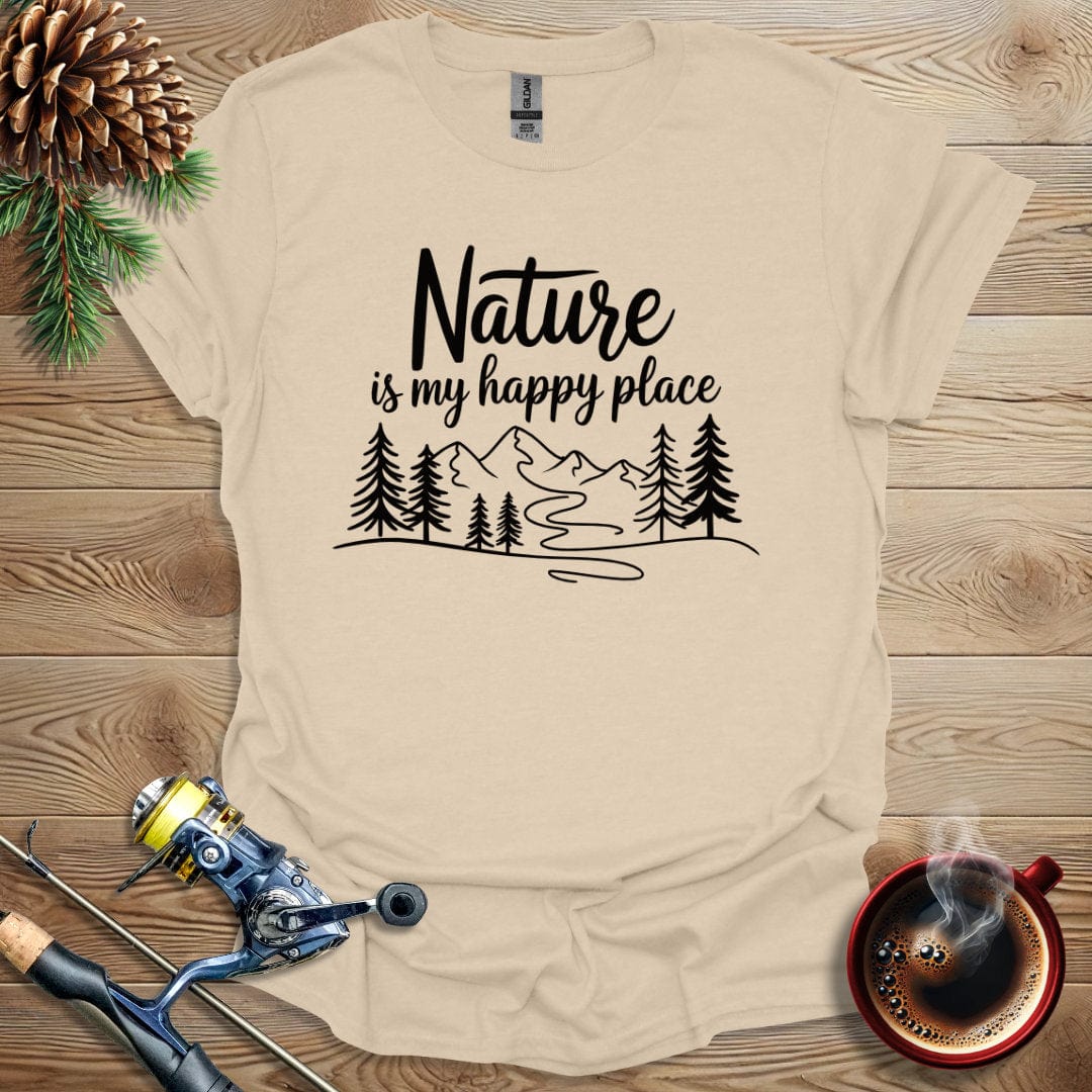 Printify T-Shirt Sand / S Nature Is My Happy Place T-Shirt