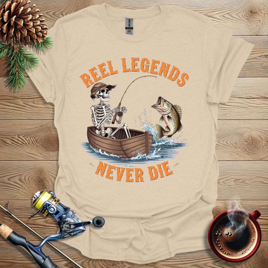 Printify T-Shirt Sand / S Reel Legends Never Die T-Shirt