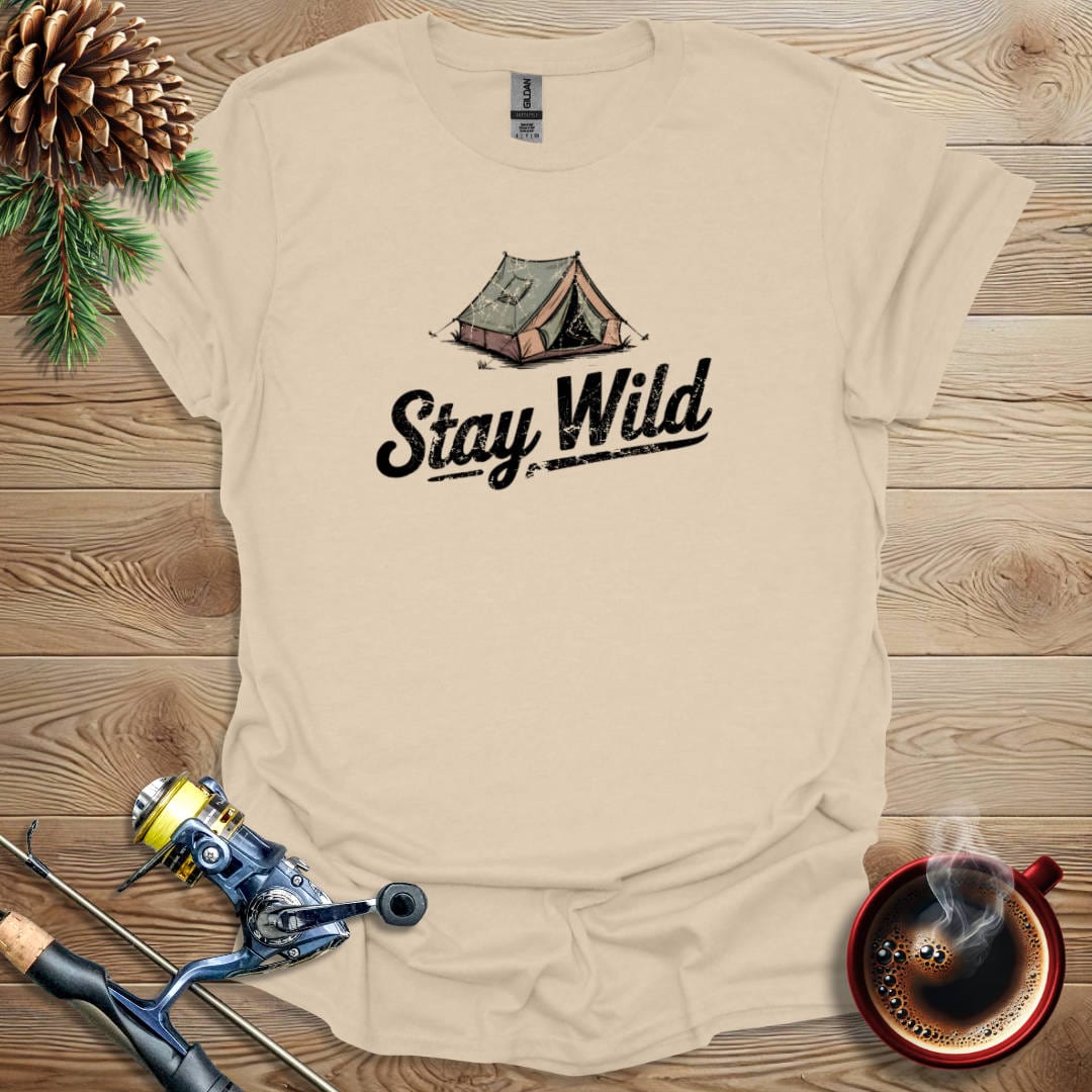 Printify T-Shirt Sand / S Stay Wild - Tent T-Shirt