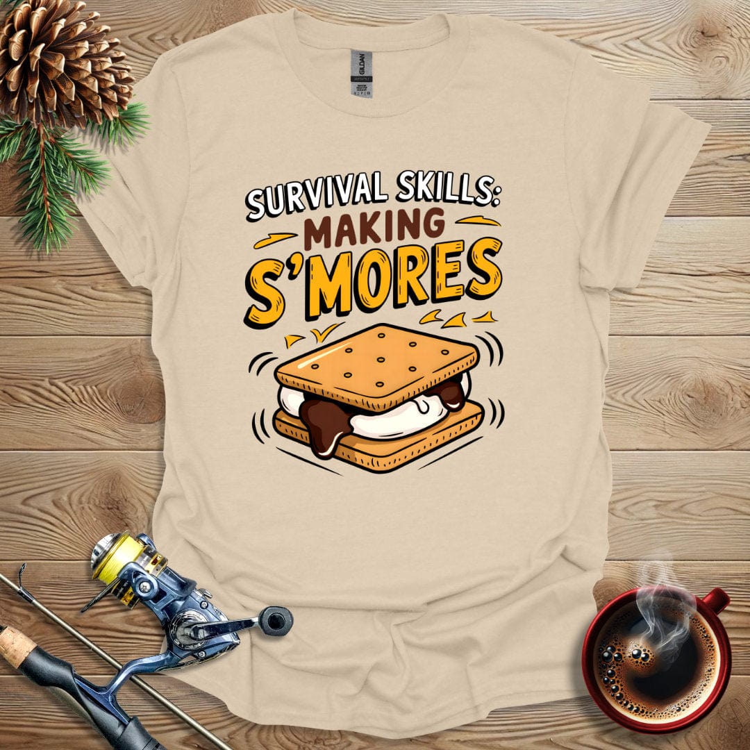 Printify T-Shirt Sand / S Survival Skills: Making S'mores T-Shirt