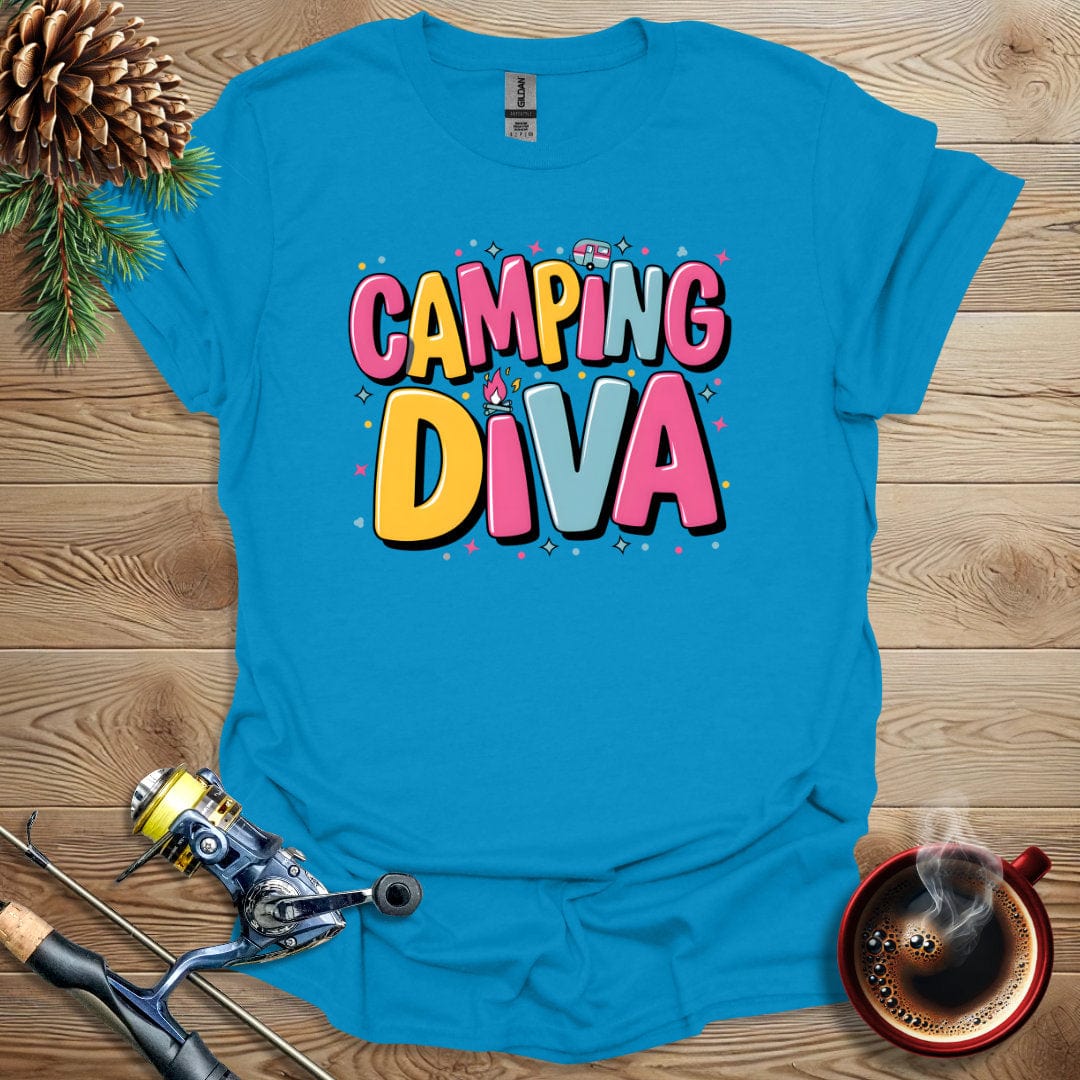 Printify T-Shirt Sapphire / S Camping Diva T-Shirt