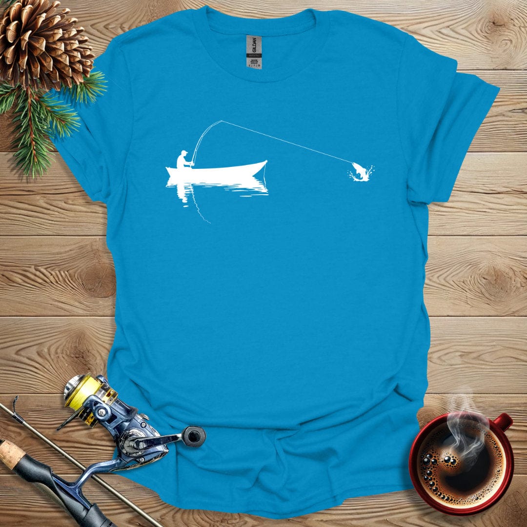Printify T-Shirt Sapphire / S Fishing Boat Silhouette T-Shirt