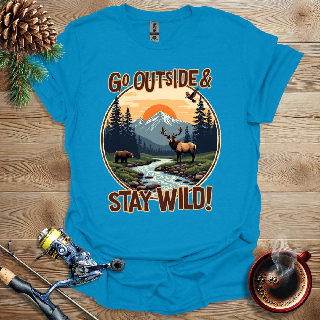 Printify T-Shirt Sapphire / S Go Outside & Stay Wild T-Shirt