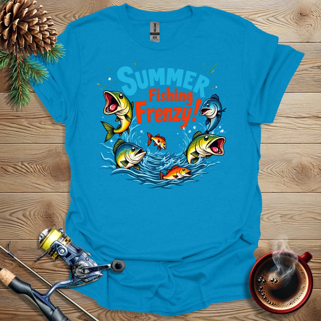 Printify T-Shirt Sapphire / S Summer Fishing Frenzy T-Shirt