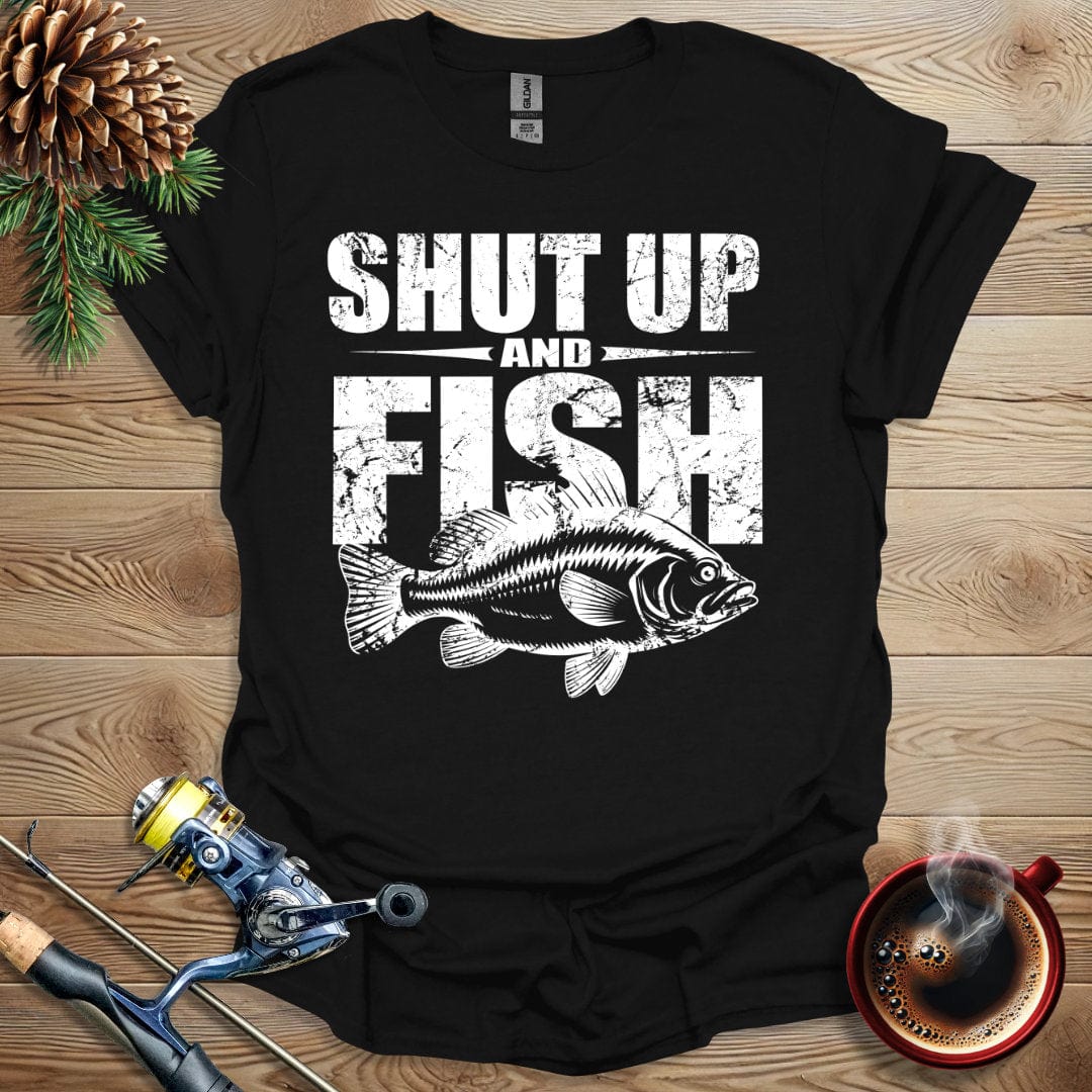 Printify T-Shirt Shutup and Fish T-Shirt