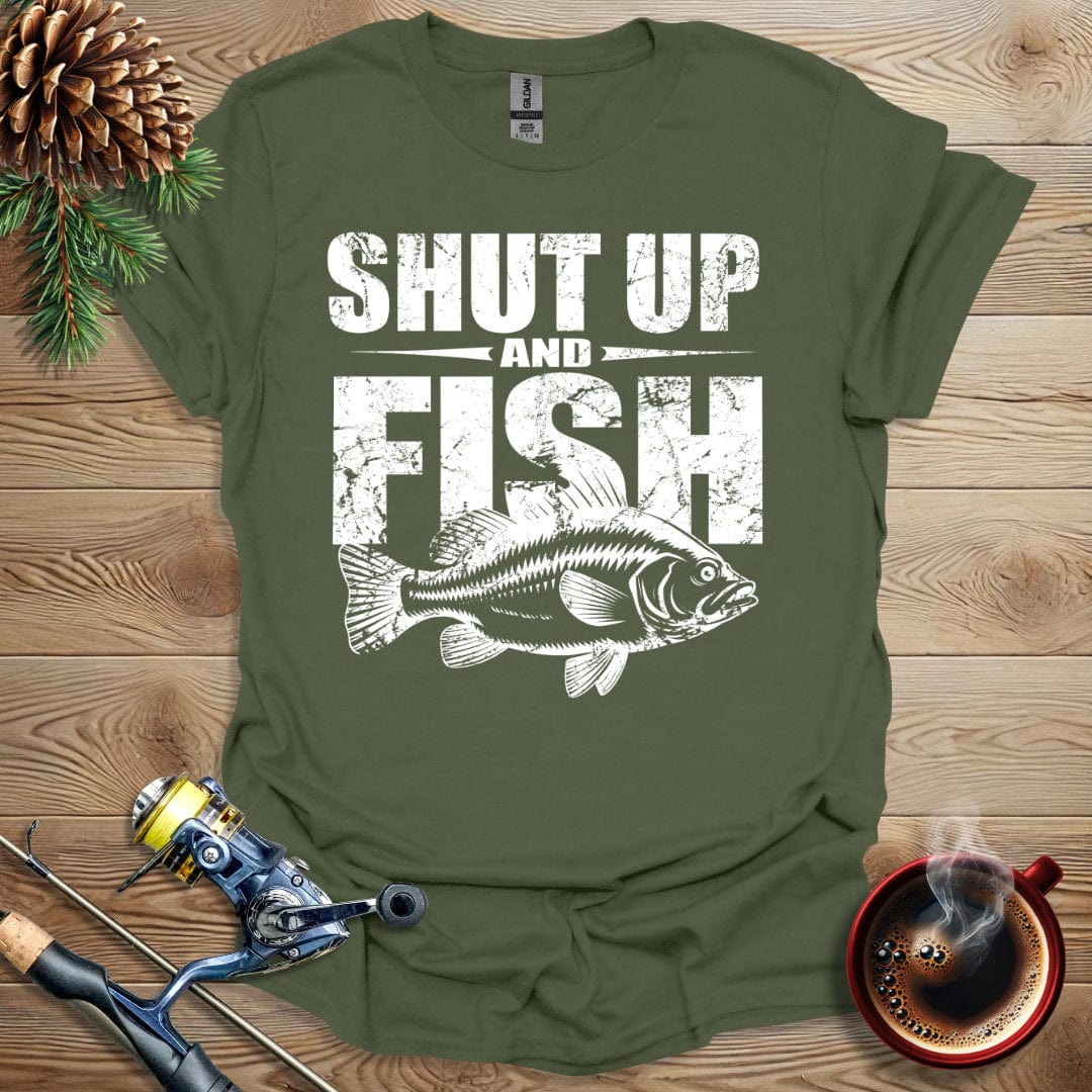 Printify T-Shirt Shutup and Fish T-Shirt