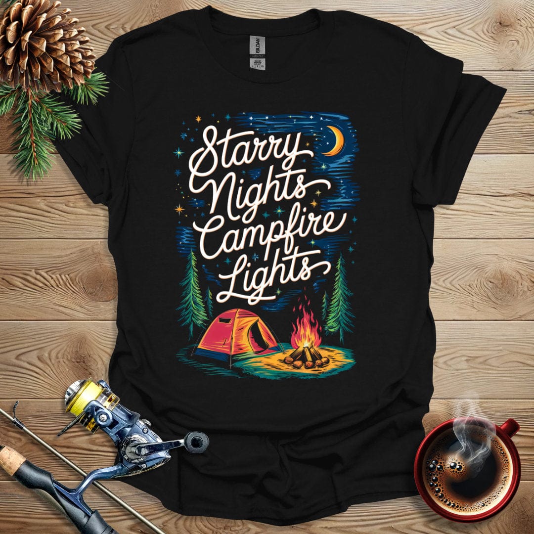 Printify T-Shirt Starry Nights Campfire Lights T-Shirt