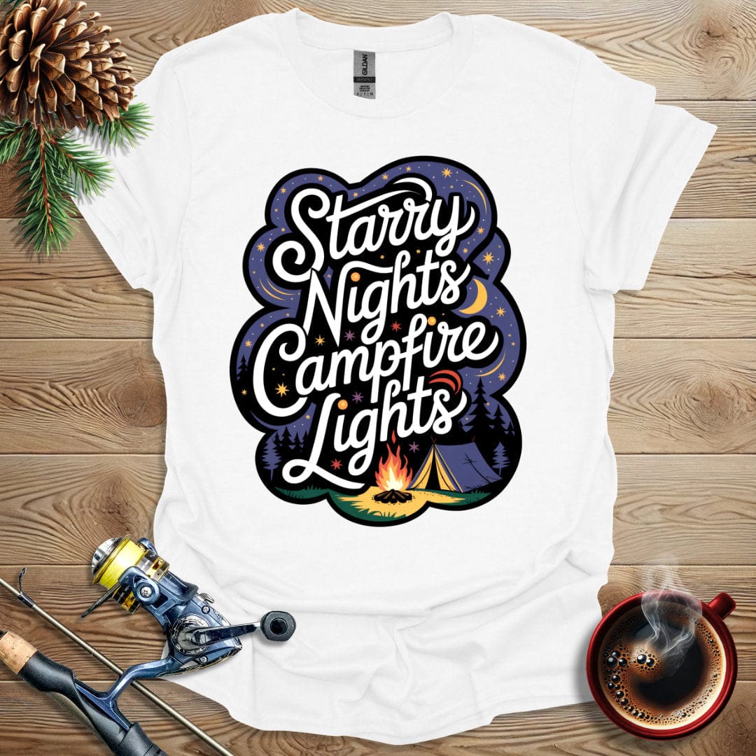Printify T-Shirt Starry Nights Campfire Lights T-Shirt