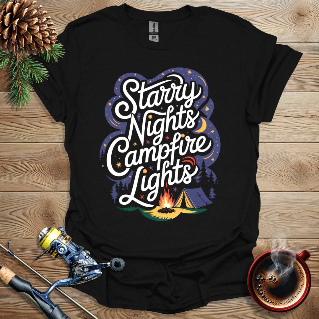 Printify T-Shirt Starry Nights Campfire Lights T-Shirt