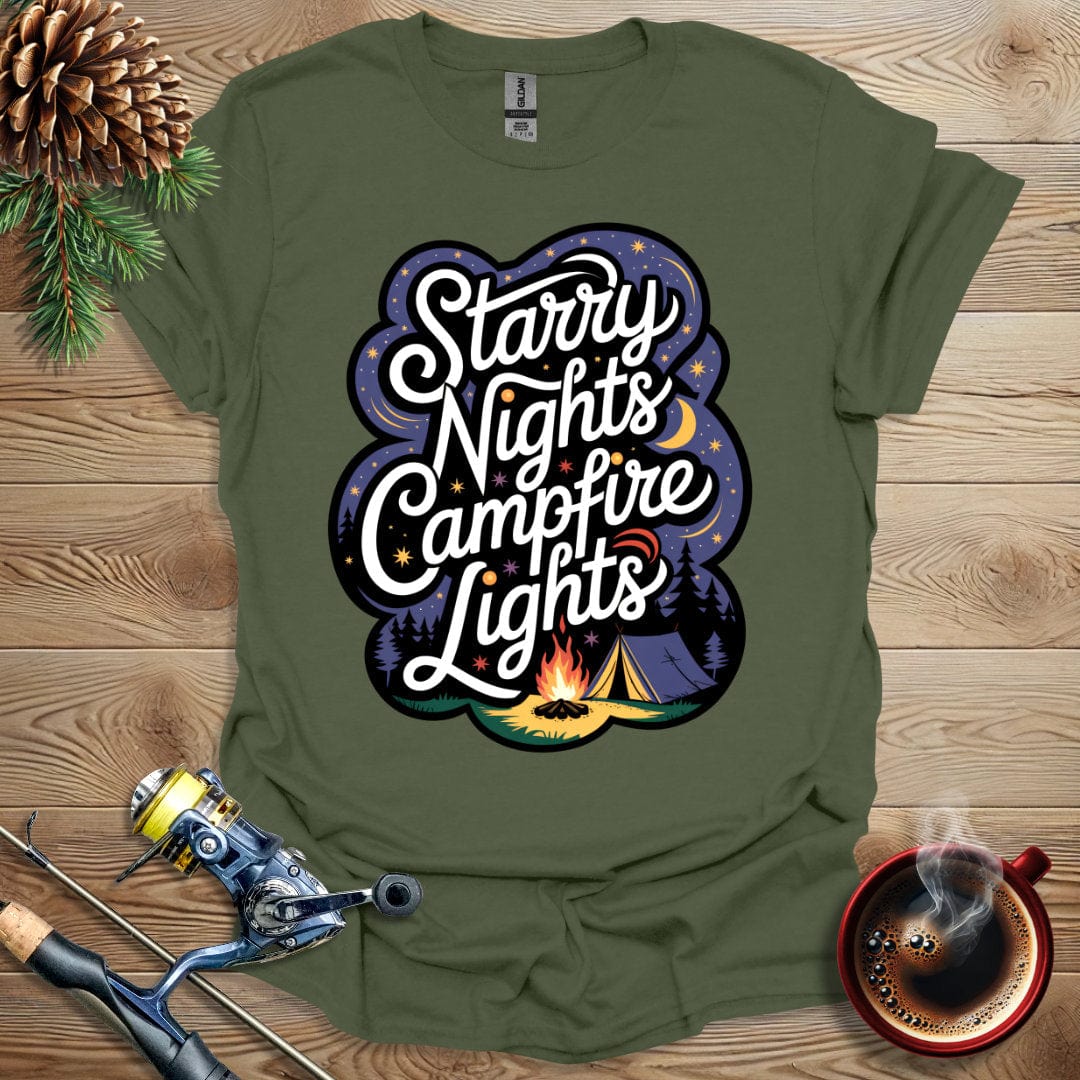 Printify T-Shirt Starry Nights Campfire Lights T-Shirt