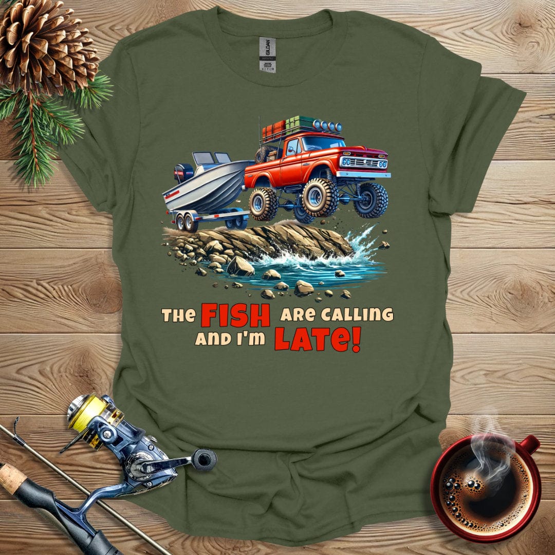 Printify T-Shirt The Fish Are Calling And I'm Late T-Shirt