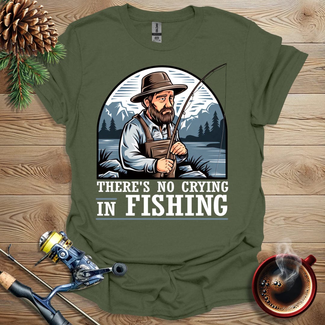 Printify T-Shirt There's No Crying In Fishing T-Shirt