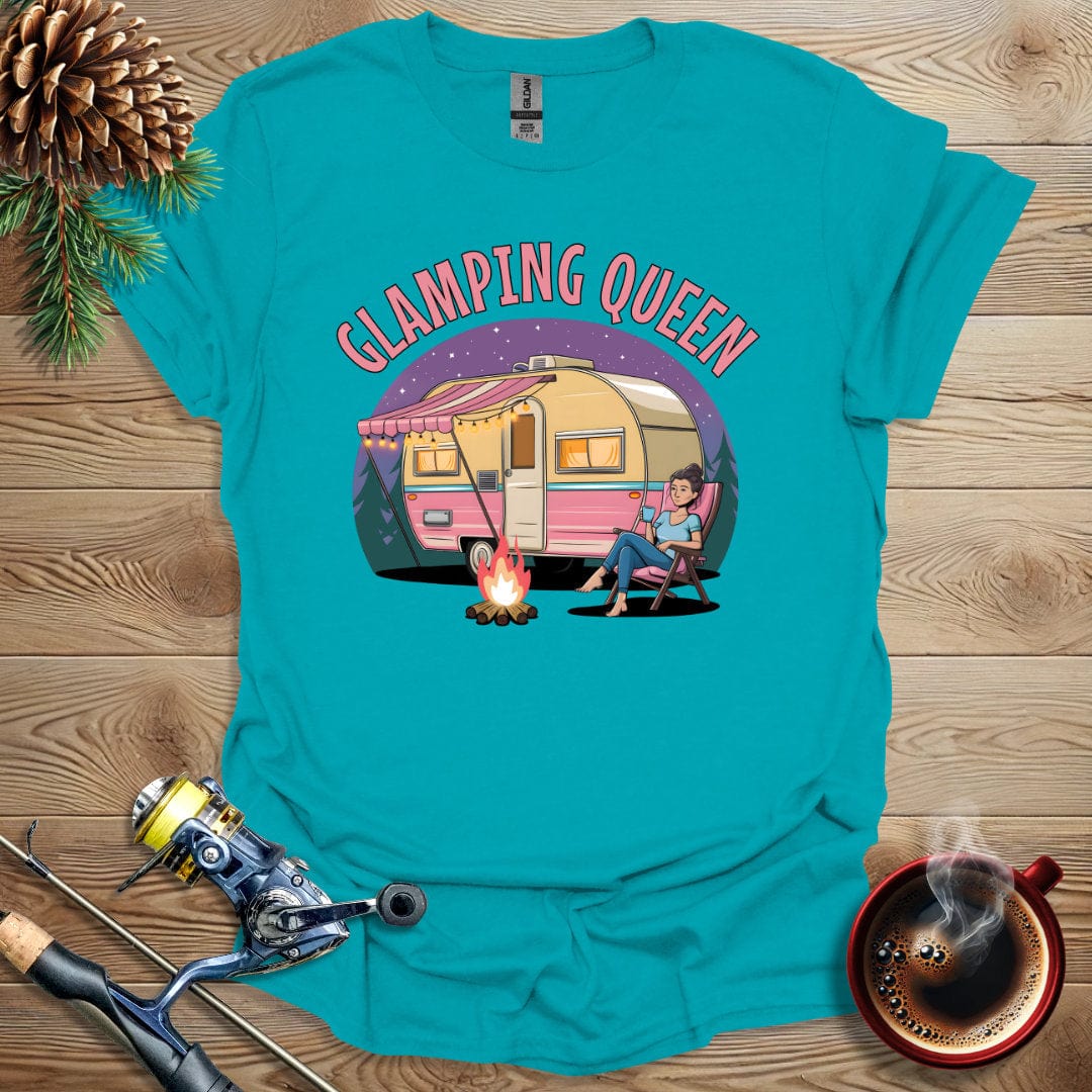 Printify T-Shirt Tropical Blue / S Glamping Queen T-Shirt
