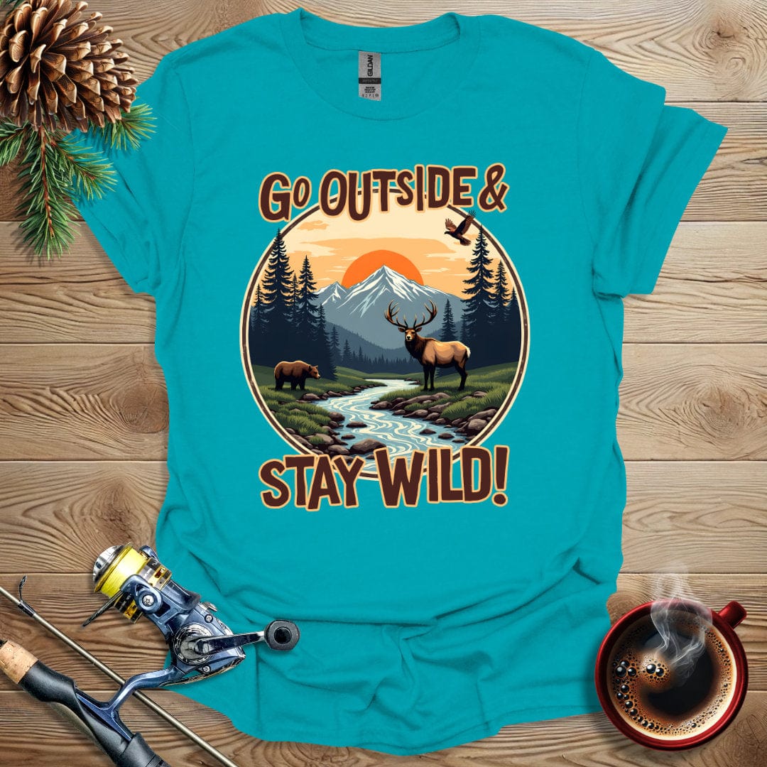 Printify T-Shirt Tropical Blue / S Go Outside & Stay Wild T-Shirt