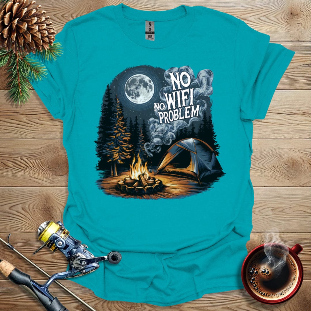 Printify T-Shirt Tropical Blue / S No Wifi No Problem T-Shirt