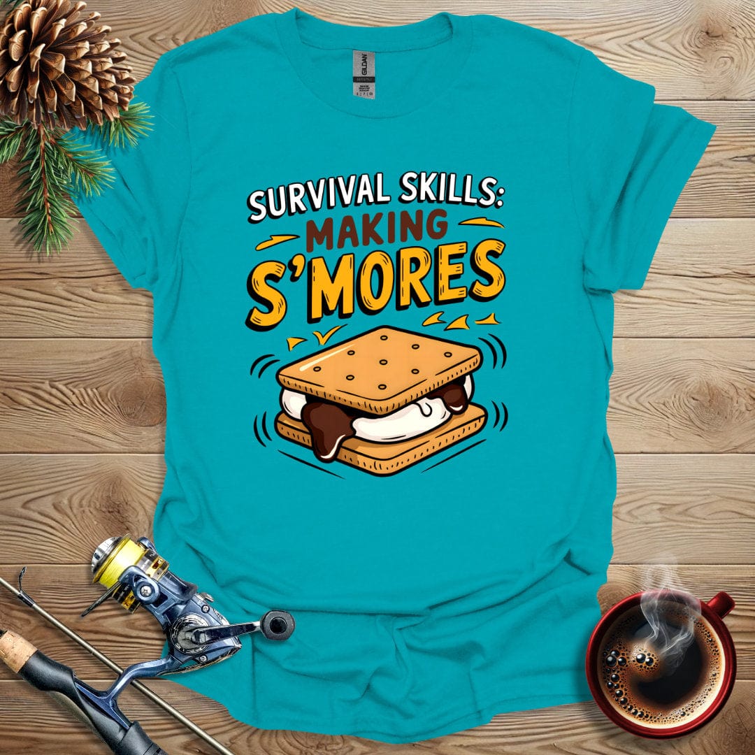 Printify T-Shirt Tropical Blue / S Survival Skills: Making S'mores T-Shirt