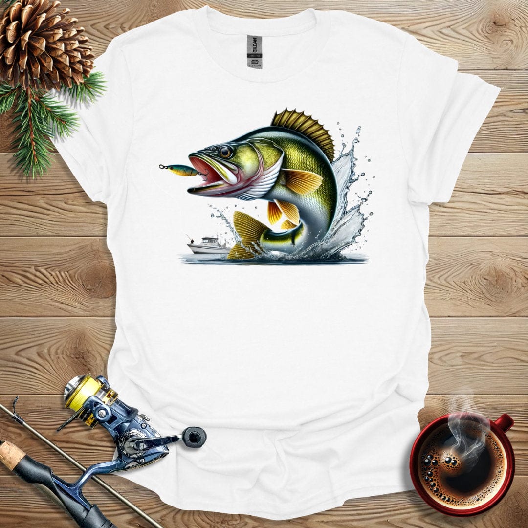 Printify T-Shirt Walleye Jump - Splash T-Shirt