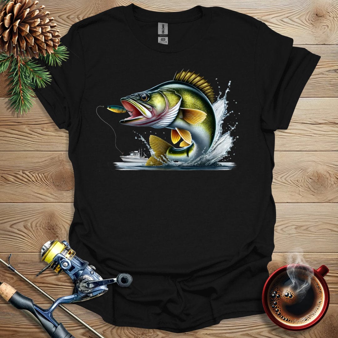 Printify T-Shirt Walleye Jump - Splash T-Shirt