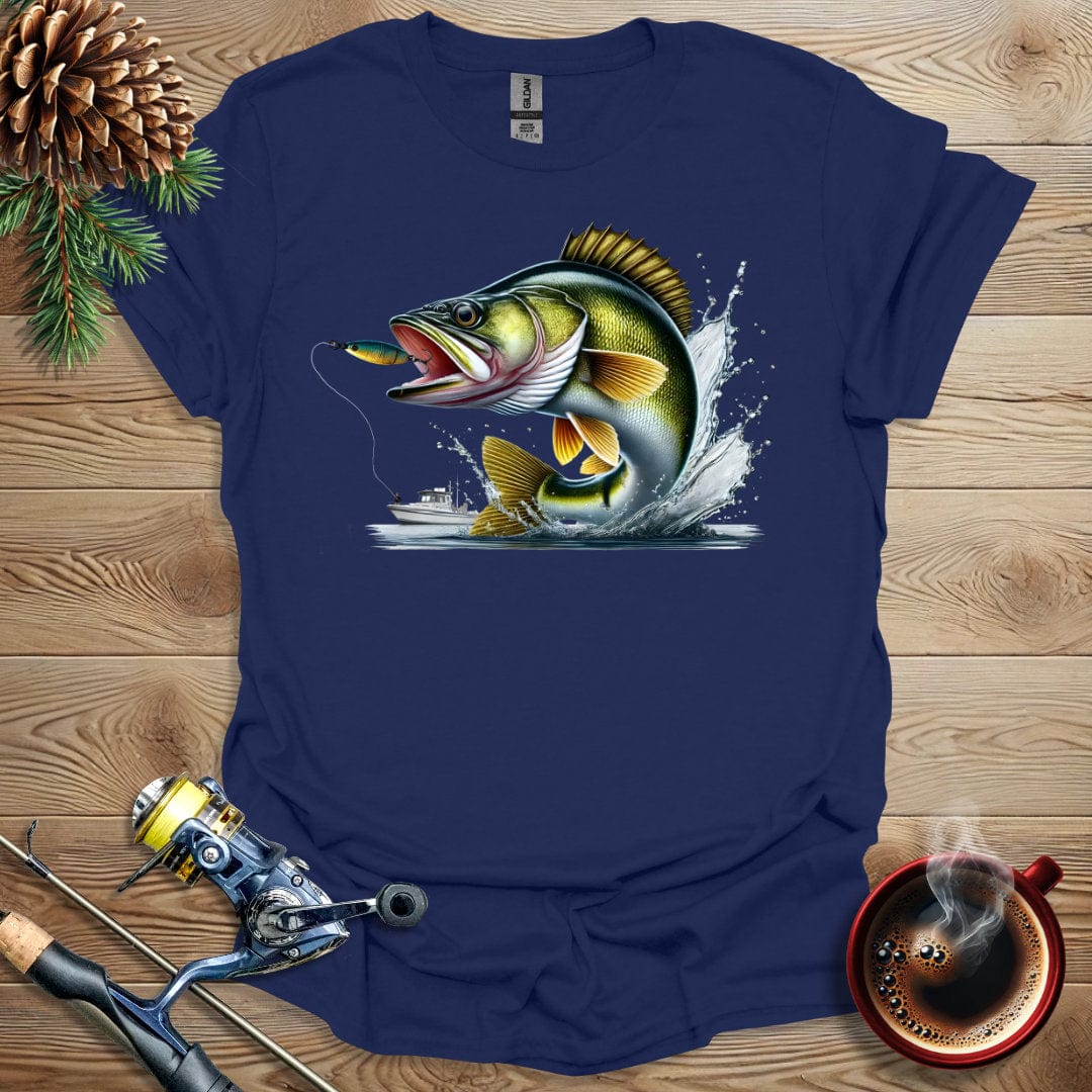 Printify T-Shirt Walleye Jump - Splash T-Shirt