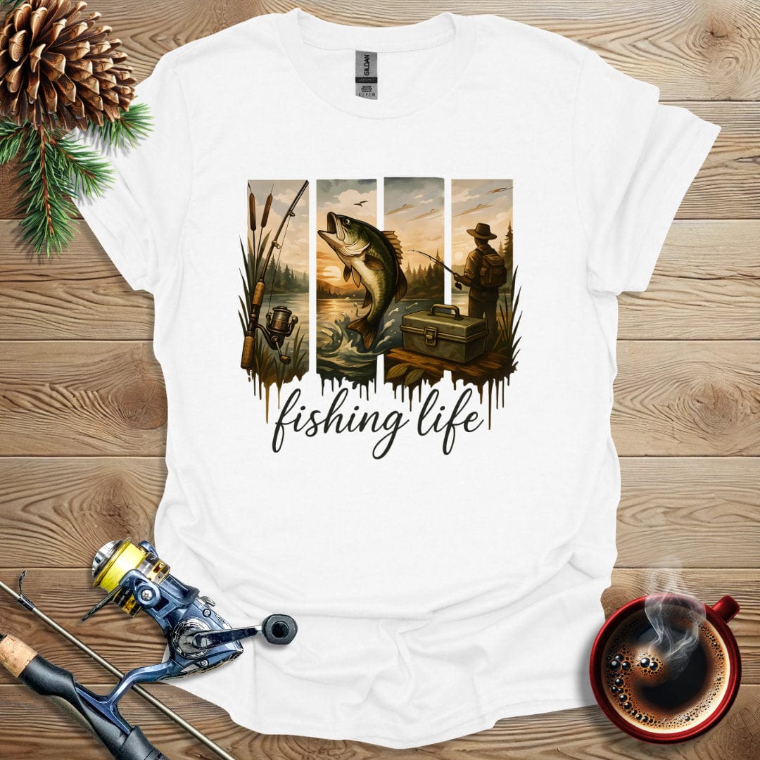 Printify T-Shirt White / S Fishing Life T-Shirt