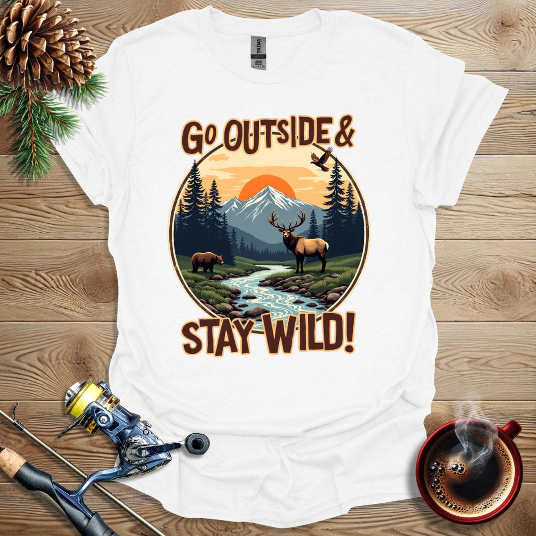 Printify T-Shirt White / S Go Outside & Stay Wild T-Shirt