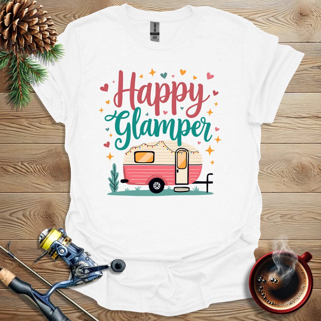 Printify T-Shirt White / S Happy Glamper T-Shirt