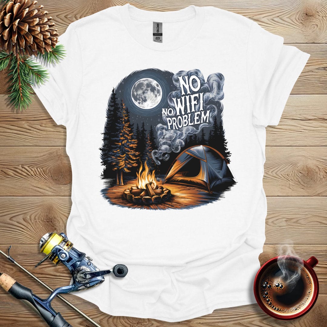 Printify T-Shirt White / S No Wifi No Problem T-Shirt