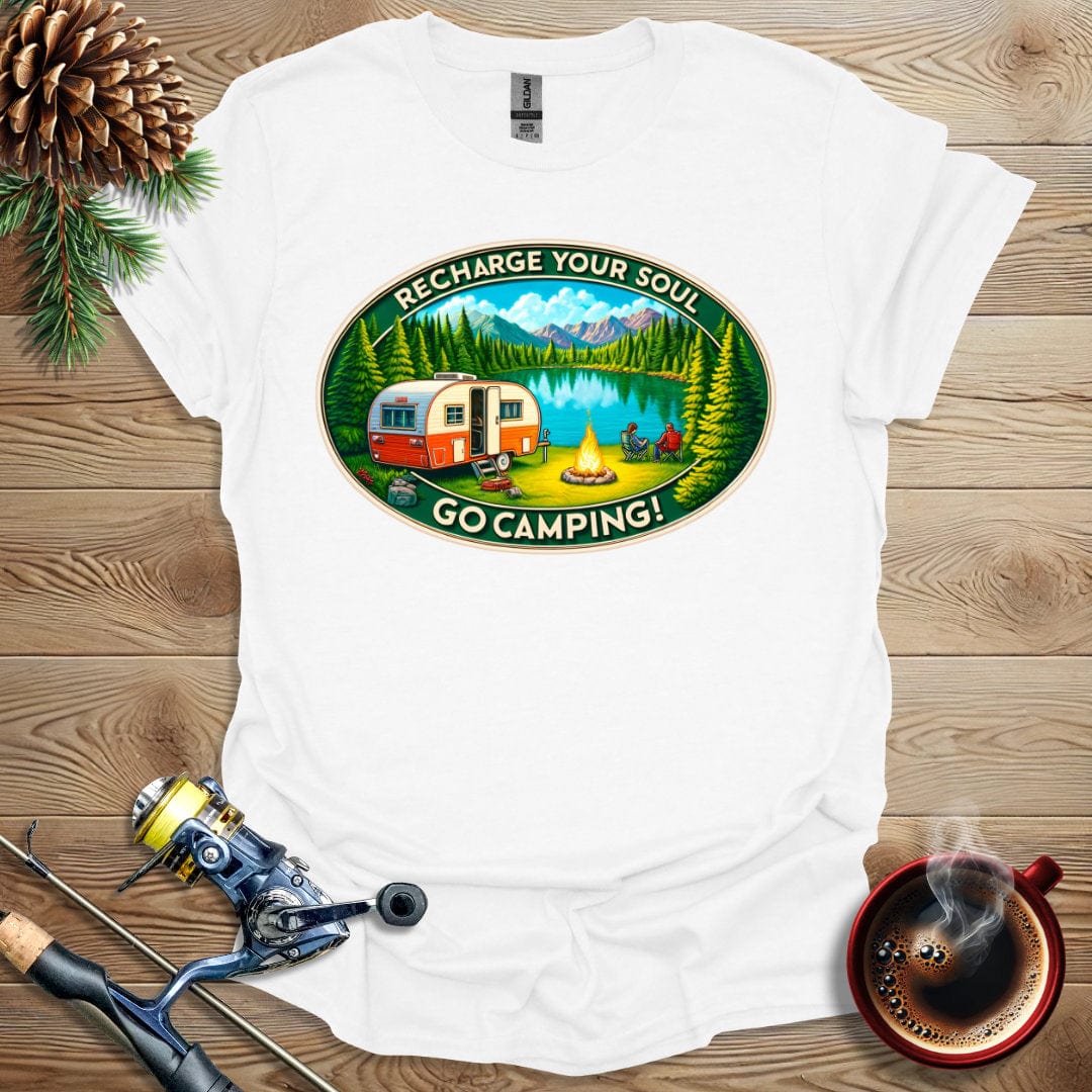 Printify T-Shirt White / S Recharge Your Soul - Go Camping T-Shirt