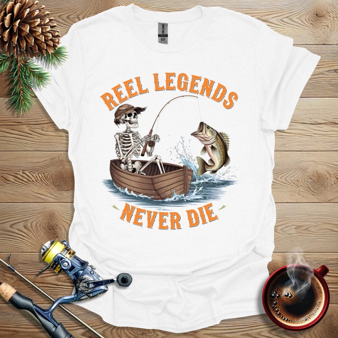 Printify T-Shirt White / S Reel Legends Never Die T-Shirt