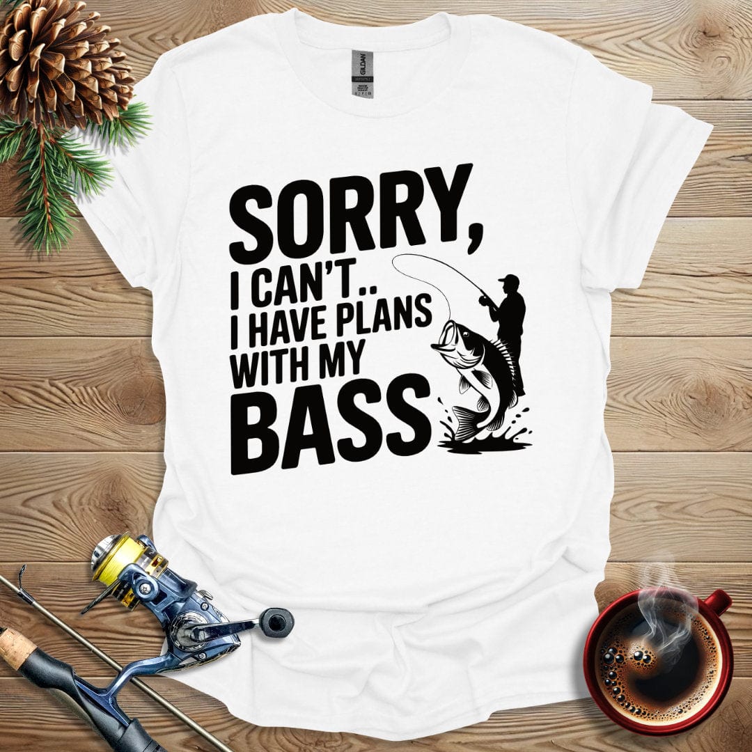 Printify T-Shirt White / S Sorry, I Can't I Have Plans With My Bass T-Shirt