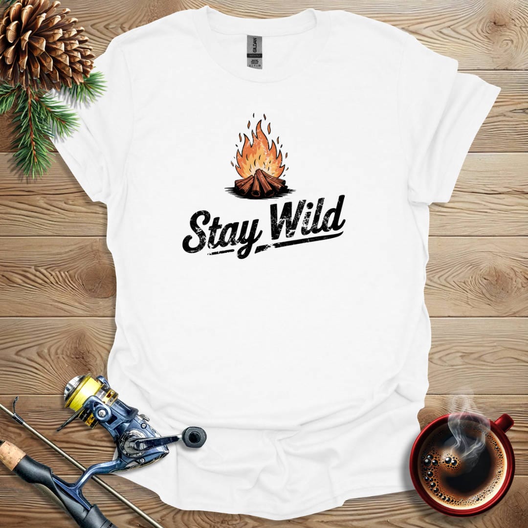 Printify T-Shirt White / S Stay Wild - Fire T-Shirt