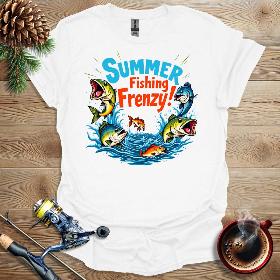 Printify T-Shirt White / S Summer Fishing Frenzy T-Shirt