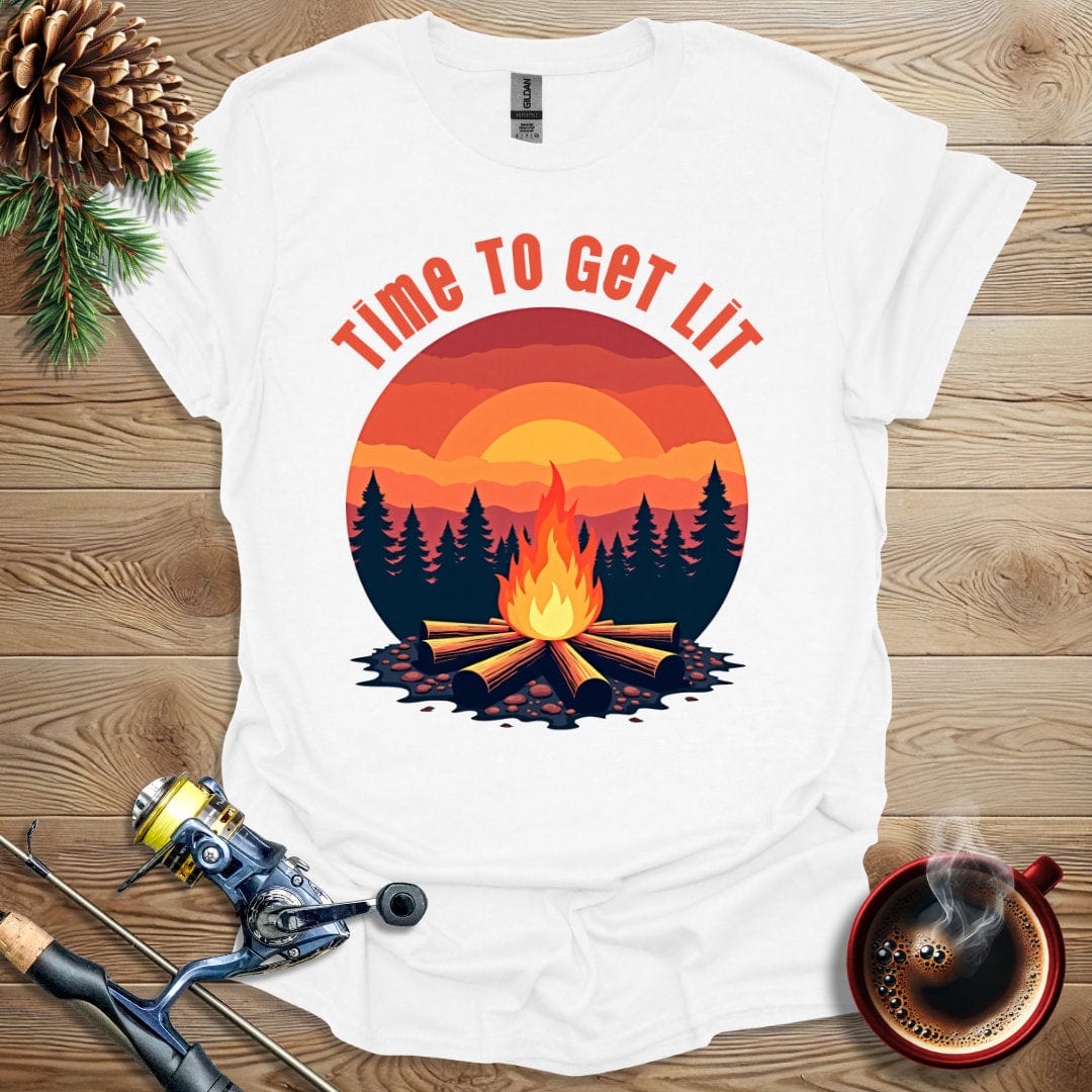 Printify T-Shirt White / S Time To Get Lit T-Shirt