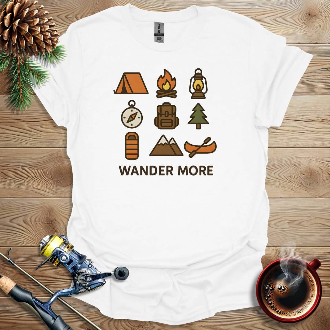 Printify T-Shirt White / S Wander More T-Shirt