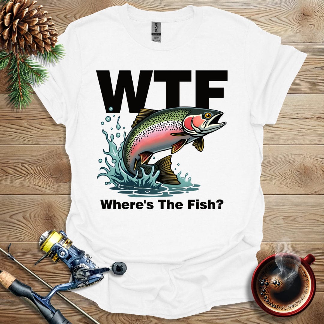 Printify T-Shirt White / S WTF - Where's The Fish? T-Shirt