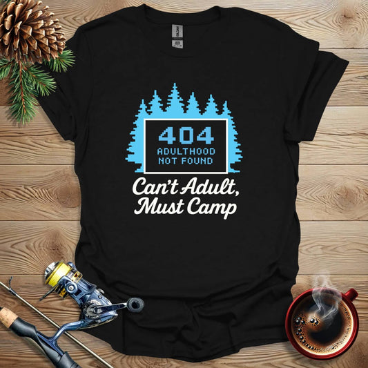 Printify T-Shirt Black / S 404-Adulthood Not Found T-Shirt