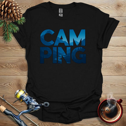 Printify T-Shirt Black / S Cam-Ping Text T-Shirt