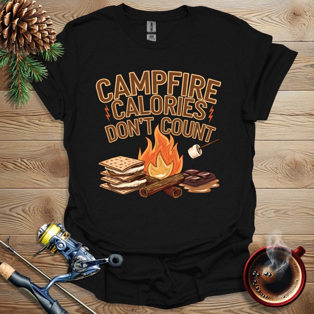 Printify T-Shirt Black / S Campfire Calories Don't Count T-Shirt