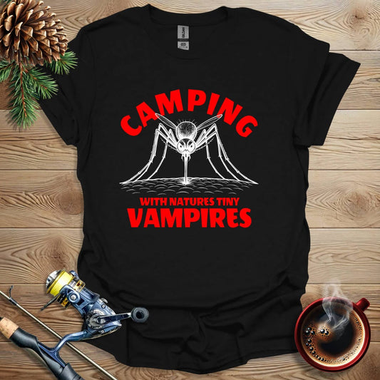 Printify T-Shirt Black / S Camping With Natures Tiny Vampires T-Shirt