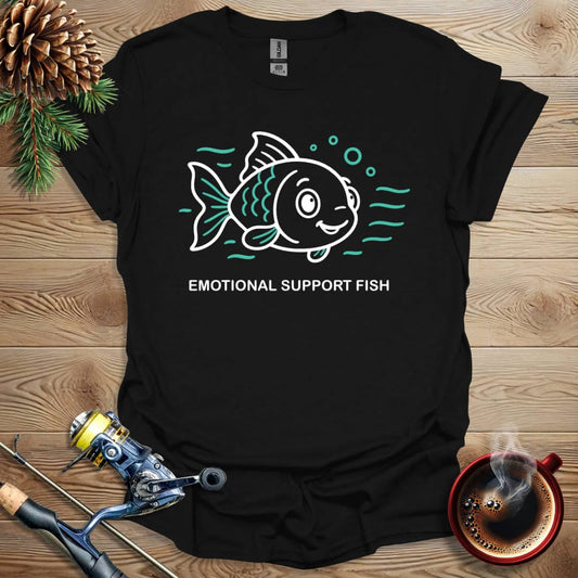 Printify T-Shirt Black / S Emotional Support Fish T-Shirt