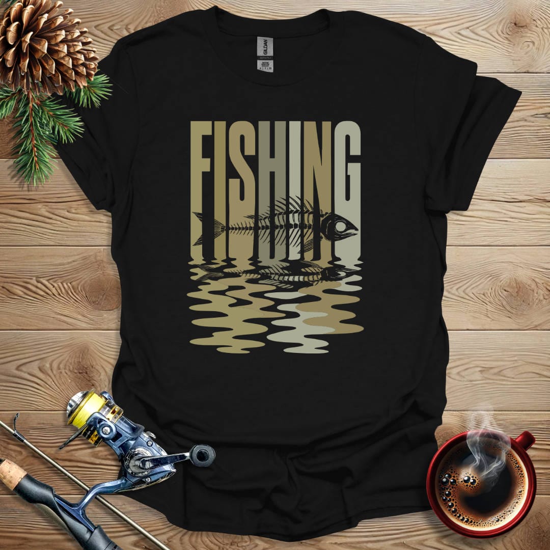 Printify T-Shirt Black / S Fishing Muted T-Shirt