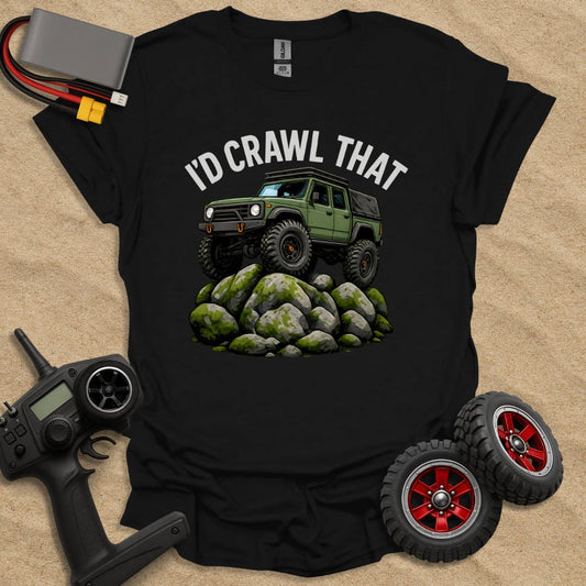 Printify T-Shirt Black / S I'd Crawl That - Rocks T-Shirt